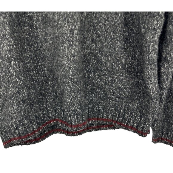 Eddie Bauer Gray Crewneck Knit Wool Blend Sweater With Red Trim Men's Size XXL - Picture 4 of 12